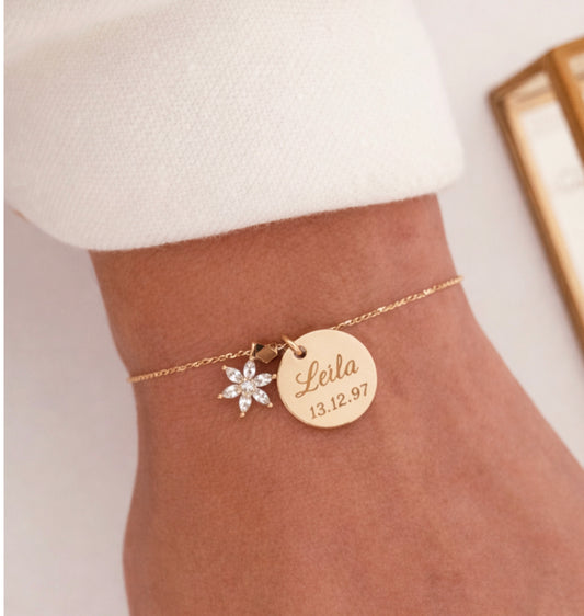 Bracelet personnalisable fleur