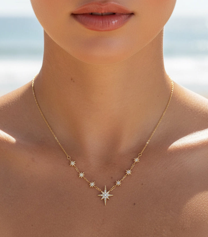 Collier Celeste Or et Argent