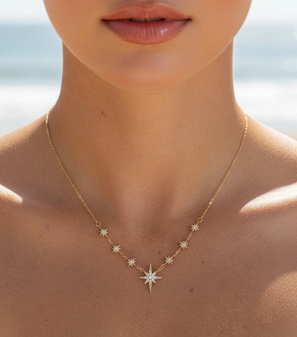Collier Celeste Or et Argent