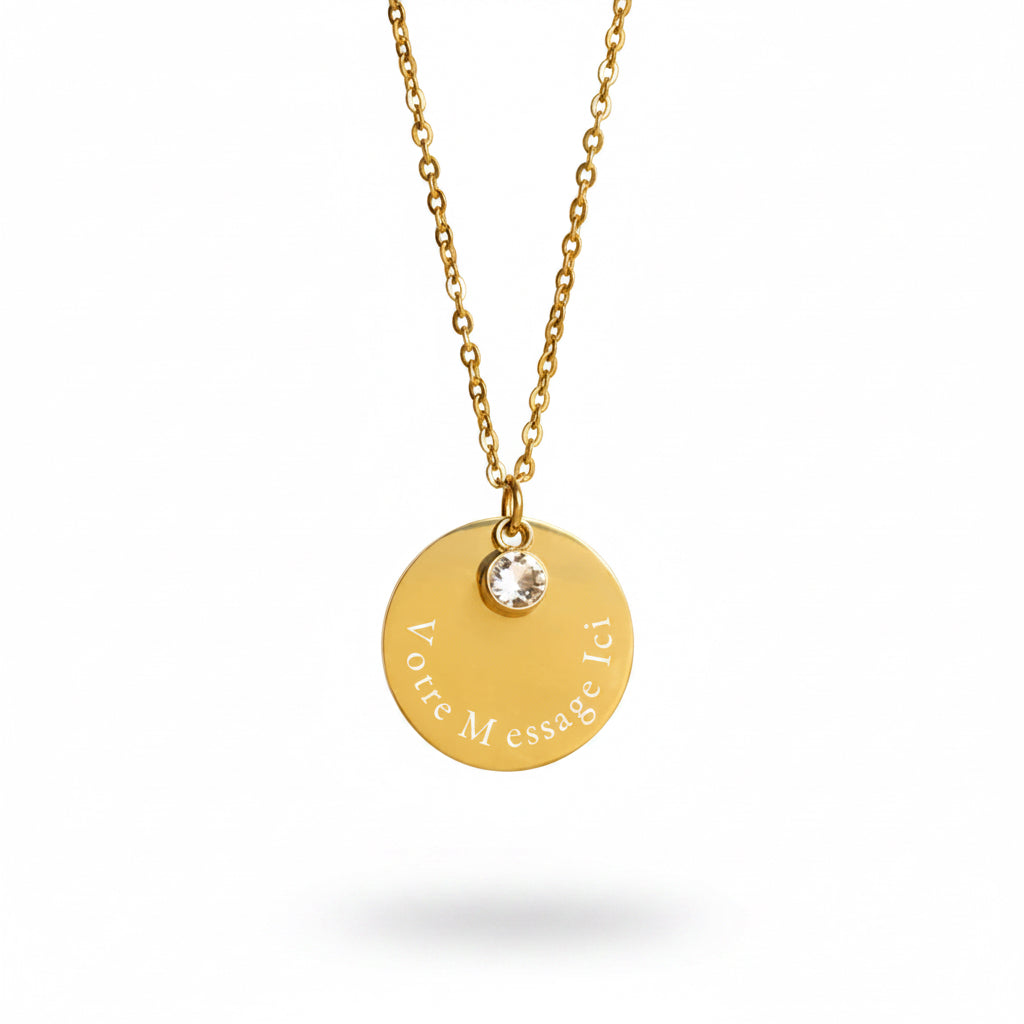 Collier gravure cristal