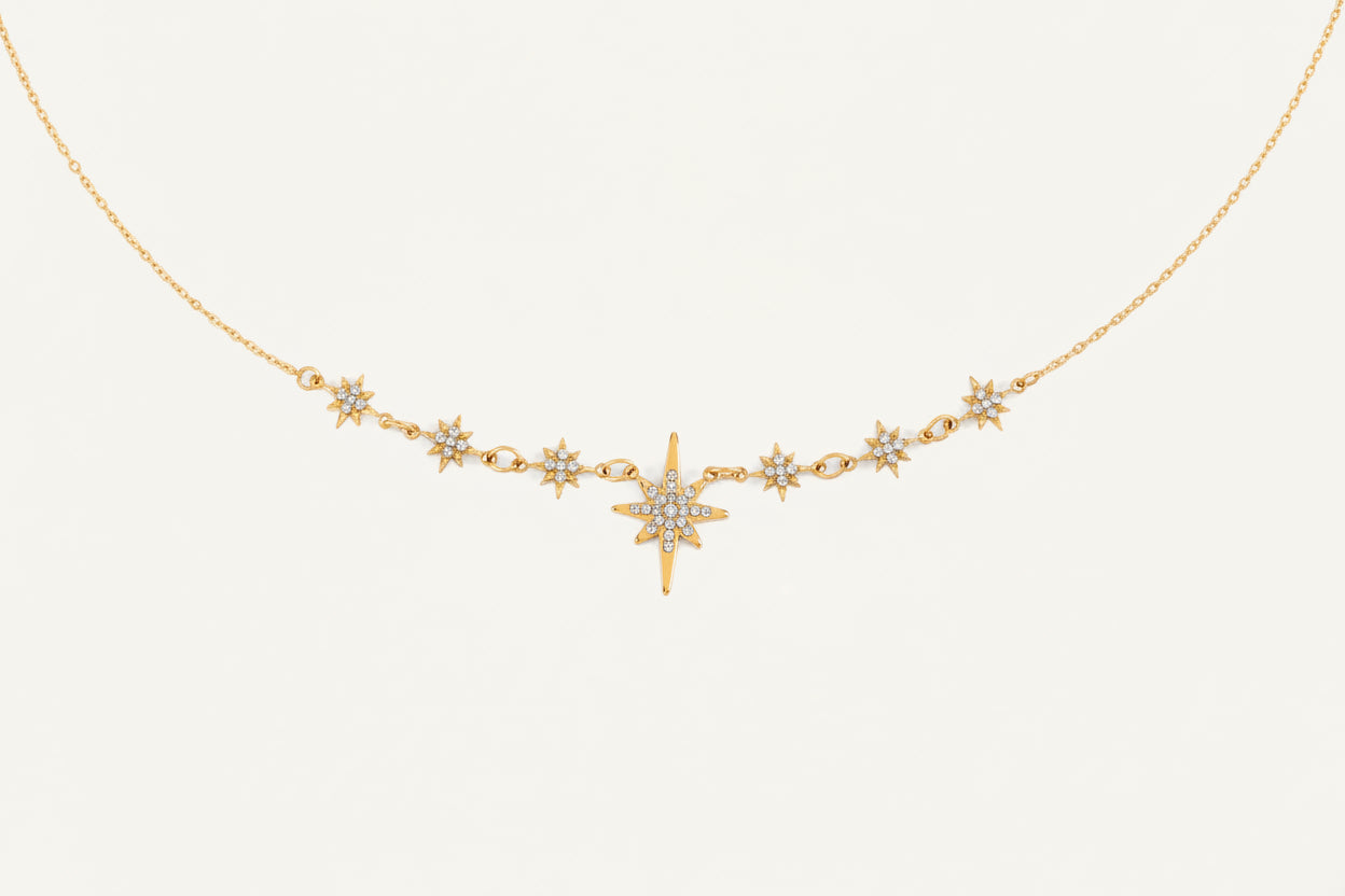 Collier Celeste Or et Argent
