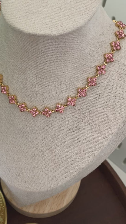 Collier éclat doré rose